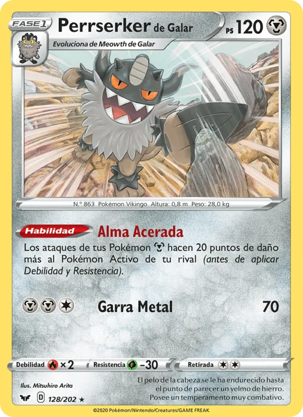 Perrserker de Galar · Espada y Escudo 128/202