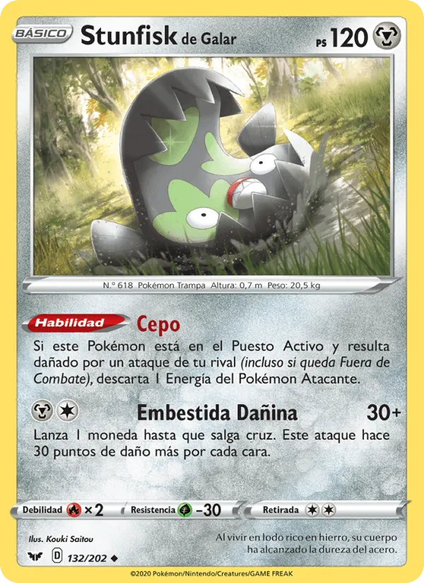 Stunfisk de Galar · Espada y Escudo 132/202