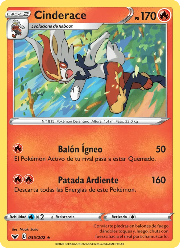 Cinderace · Espada y Escudo 35/202