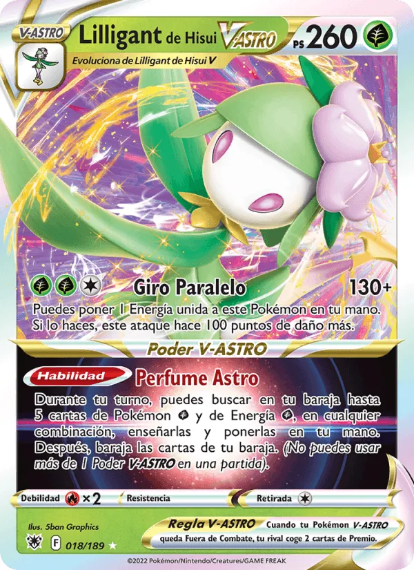 Lilligant de Hisui V-ASTRO · Resplandor Astral 018/189
