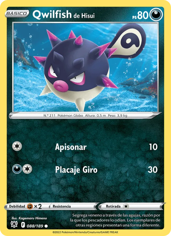 Qwilfish de Hisui · Resplandor Astral 088/189