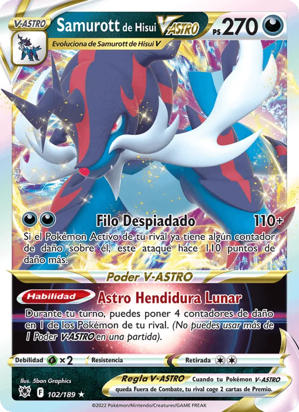 Samurott de Hisui V-ASTRO · Resplandor Astral 102/189