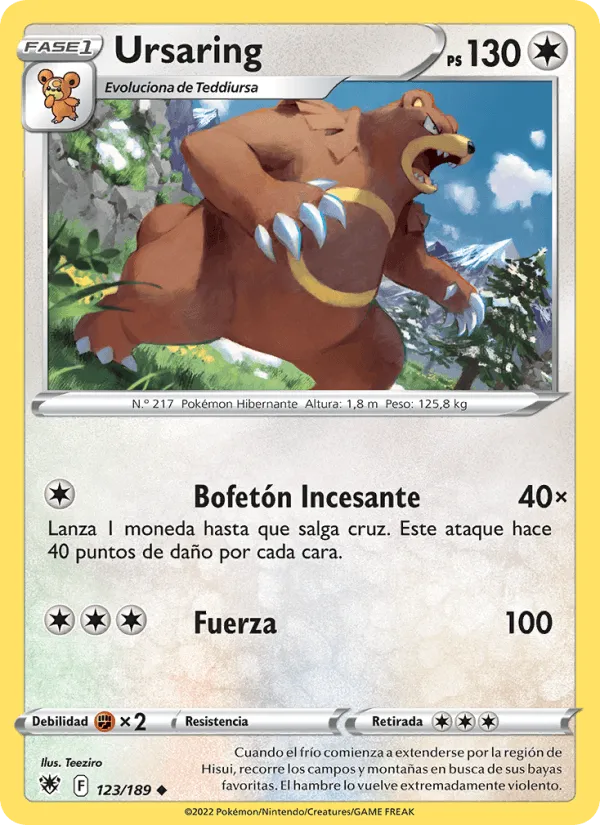 Ursaring · Resplandor Astral 123/189