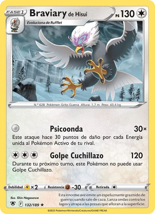 Braviary de Hisui · Resplandor Astral 132/189
