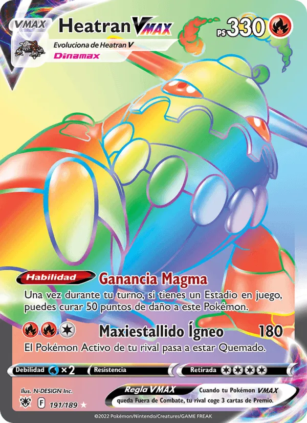 Heatran VMAX · Resplandor Astral 191/189
