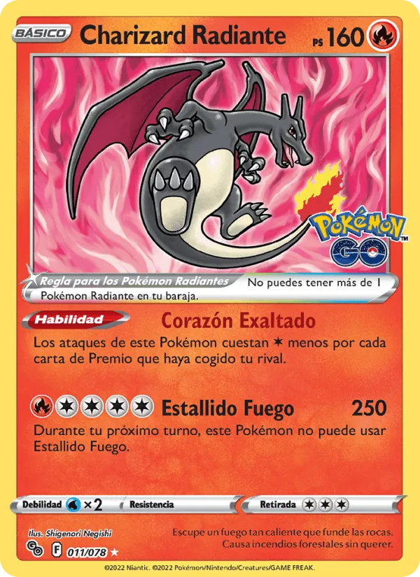 Charizard Radiante · Pokémon GO 011/78