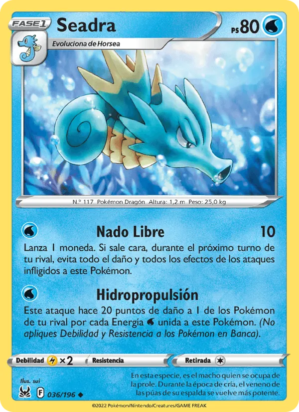 Seadra · Origen Perdido 036/196