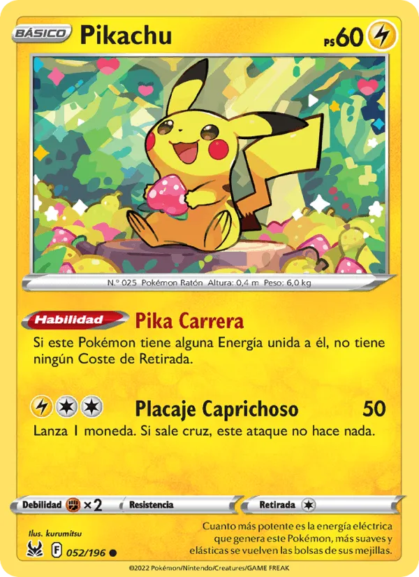 Pikachu · Origen Perdido 052/196