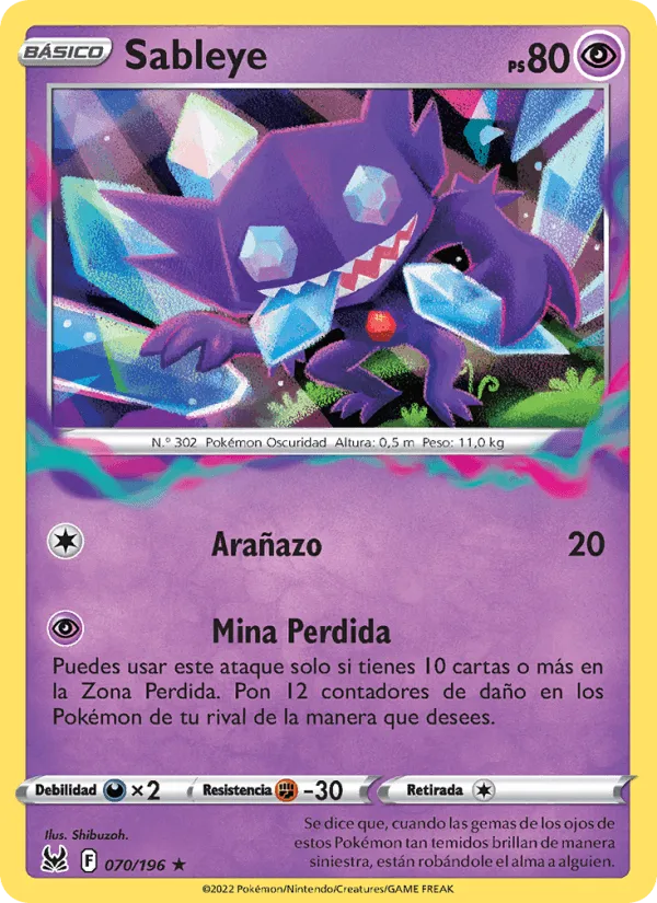 Sableye · Origen Perdido 070/196