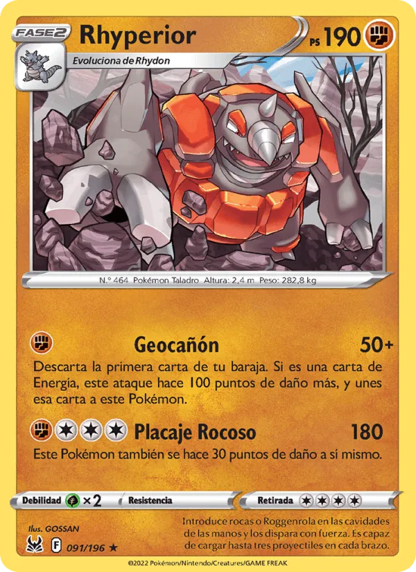 Rhyperior · Origen Perdido 091/196