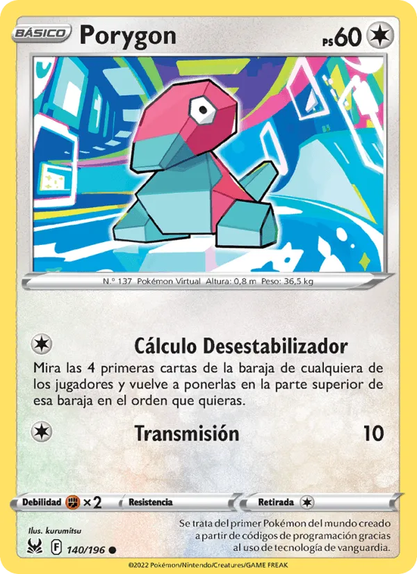 Porygon · Origen Perdido 140/196