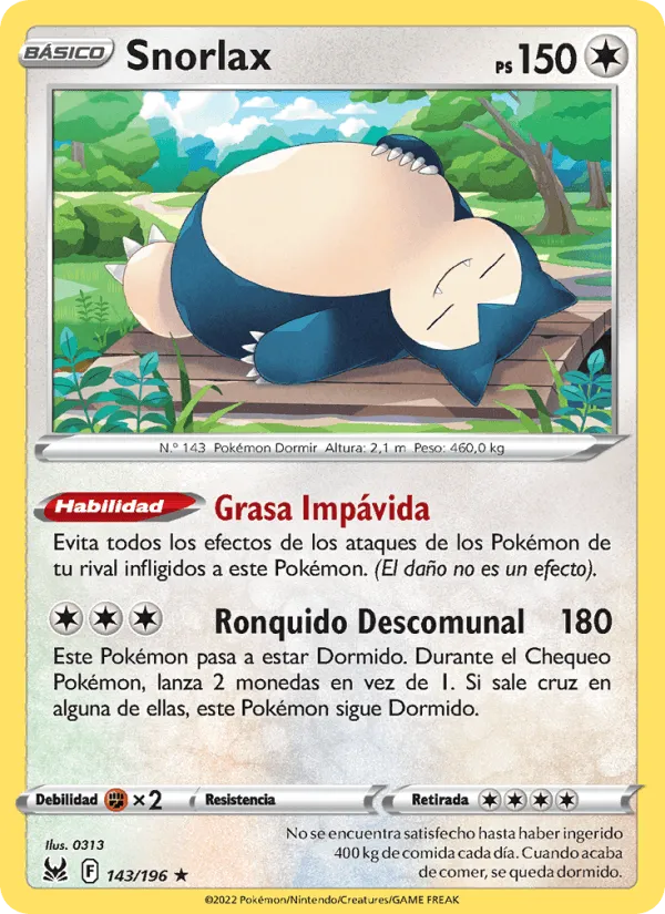 Snorlax · Origen Perdido 143/196