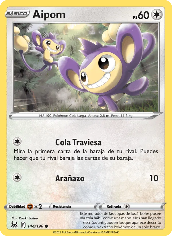 Aipom · Origen Perdido 144/196