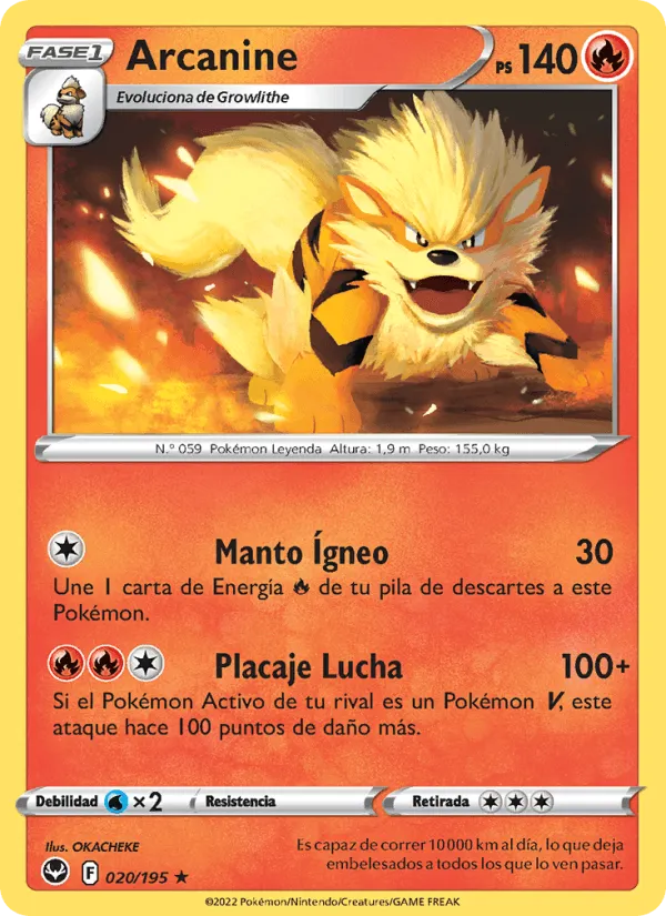 Arcanine · Tempestad Plateada 020/195