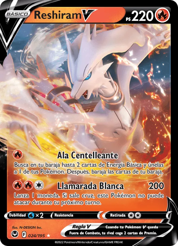 Reshiram V · Tempestad Plateada 024/195