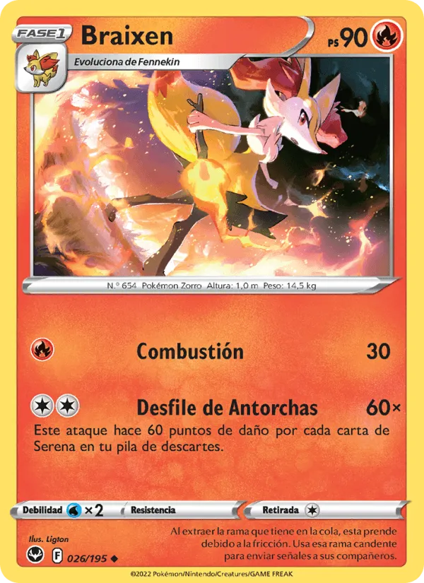 Braixen · Tempestad Plateada 026/195
