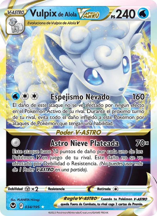 Vulpix de Alola V-ASTRO · Tempestad Plateada 034/195