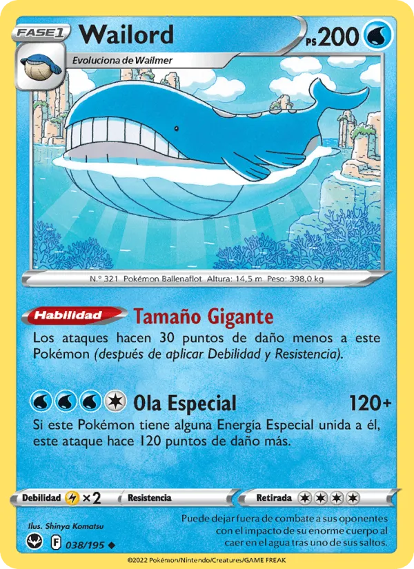 Wailord · Tempestad Plateada 038/195