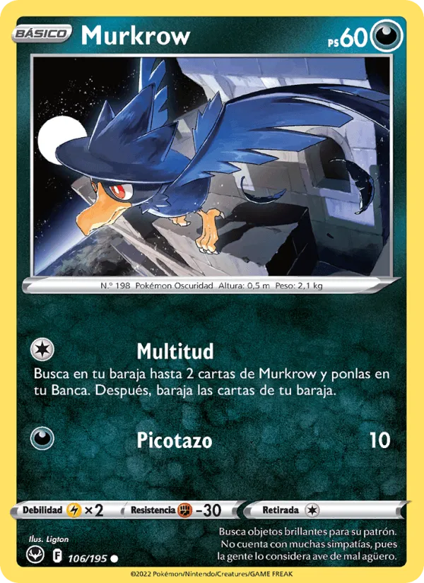 Murkrow · Tempestad Plateada 106/195
