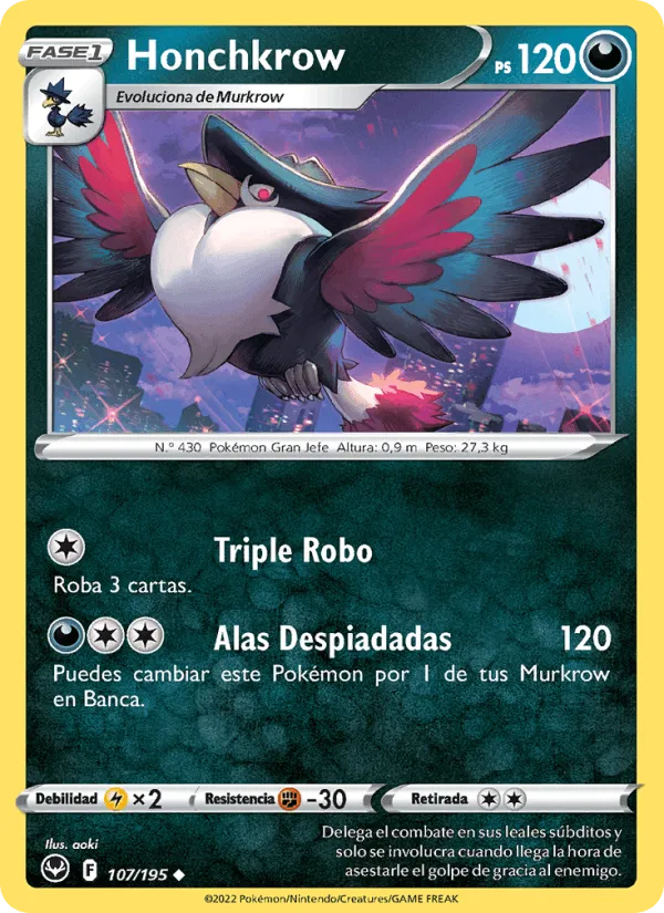 Honchkrow · Tempestad Plateada 107/195