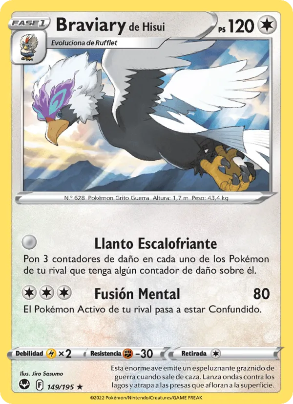 Braviary de Hisui · Tempestad Plateada 149/195