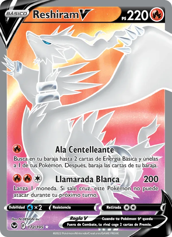Reshiram V · Tempestad Plateada 172/195
