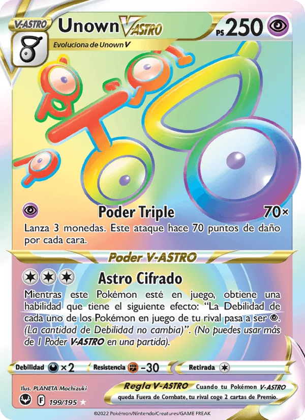 Unown V-ASTRO · Tempestad Plateada 199/195