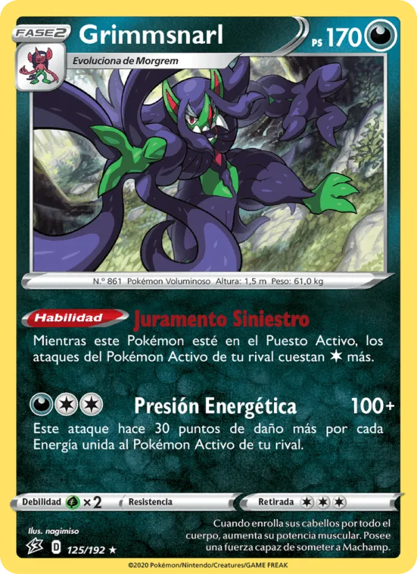Grimmsnarl · Choque Rebelde 125/192