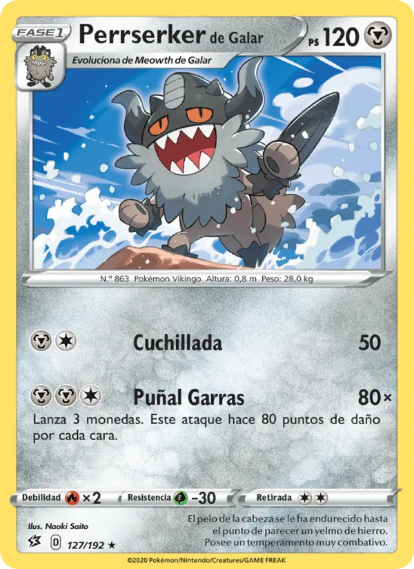 Perrserker de Galar · Choque Rebelde 127/192