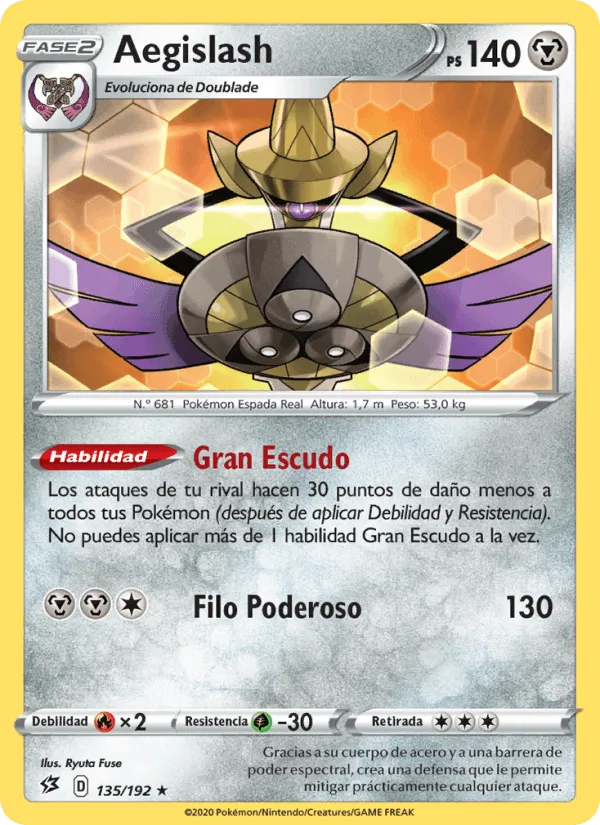 Aegislash · Choque Rebelde 135/192