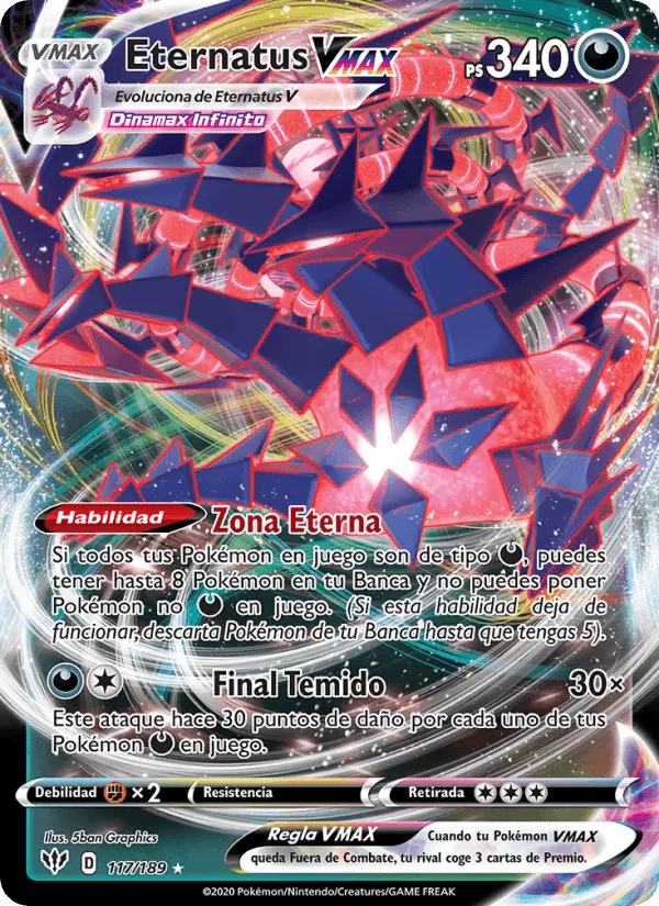 Eternatus VMAX · Oscuridad Incandescente 117/189