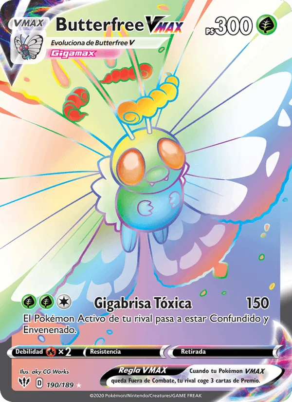 Butterfree VMAX · Oscuridad Incandescente 190/189