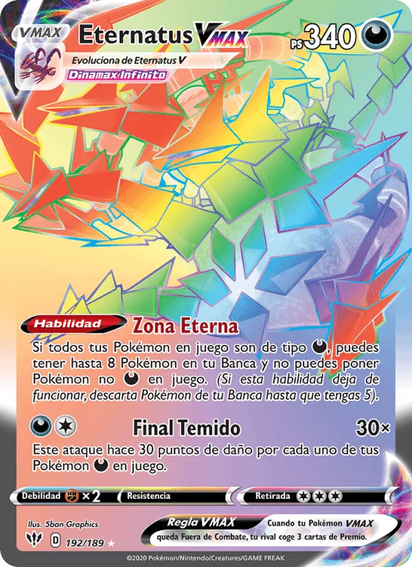 Eternatus VMAX · Oscuridad Incandescente 192/189