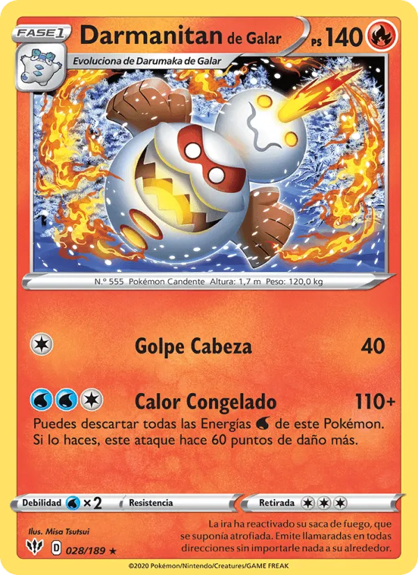 Darmanitan de Galar · Oscuridad Incandescente 28/189