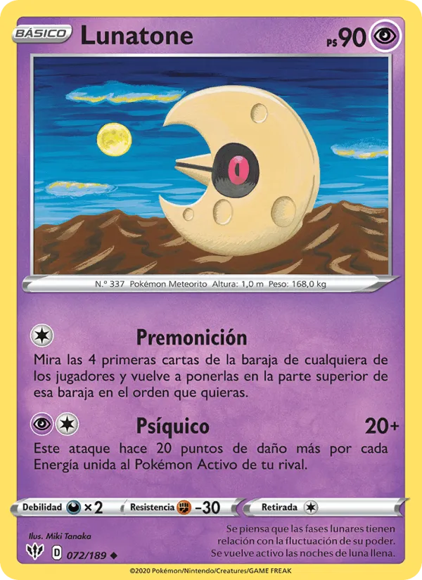 Lunatone · Oscuridad Incandescente 72/189
