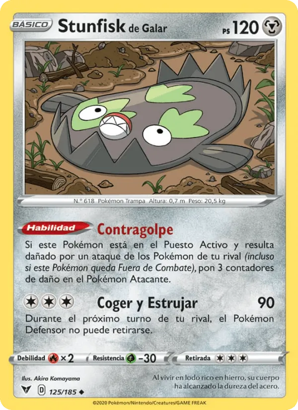 Stunfisk de Galar · Voltaje Vívido 125/185