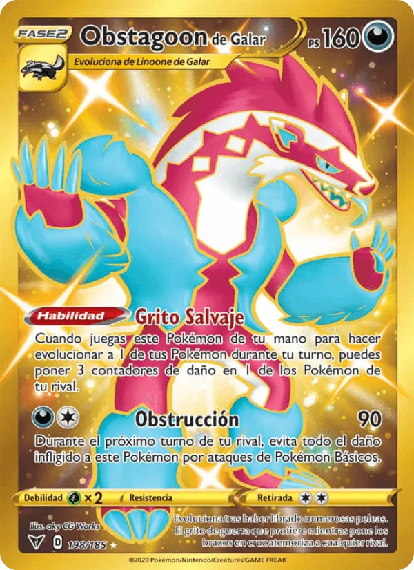 Obstagoon de Galar · Voltaje Vívido 198/185
