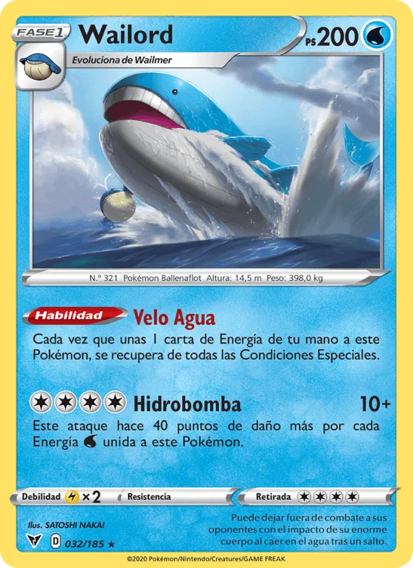 Wailord · Voltaje Vívido 32/185