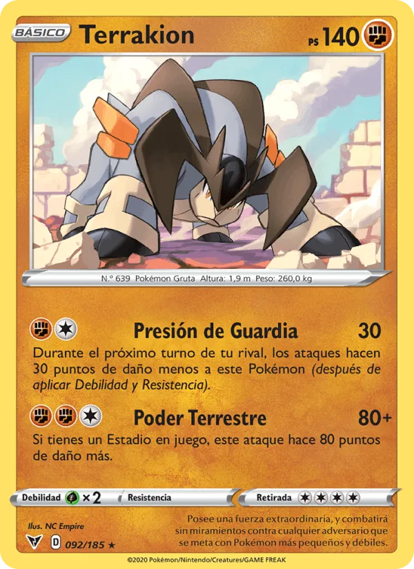 Terrakion · Voltaje Vívido 92/185