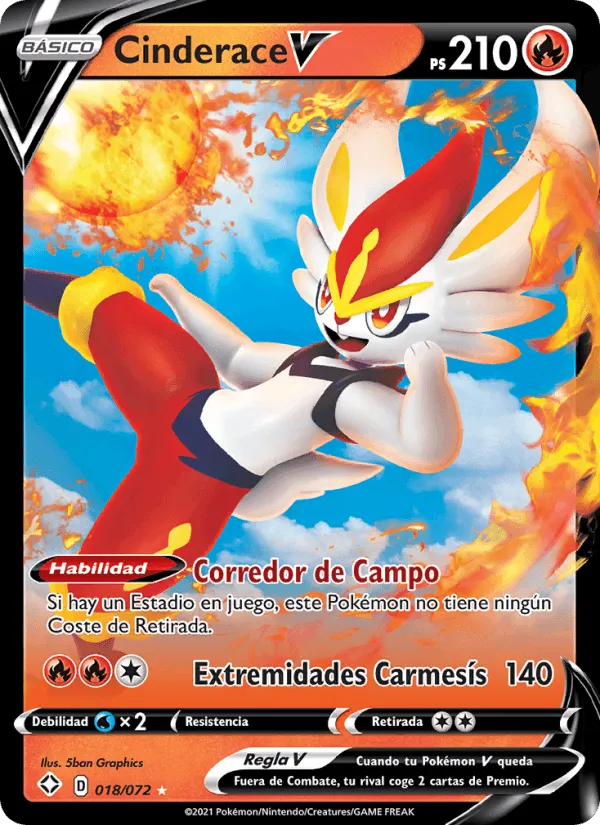 Cinderace V · Destinos Brillantes 18/72