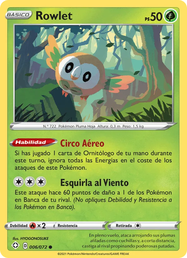 Rowlet · Destinos Brillantes 6/72