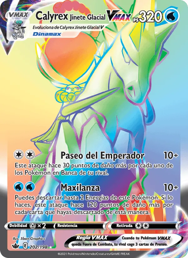 Calyrex Jinete Glacial VMAX · Reinado Escalofriante 202/198