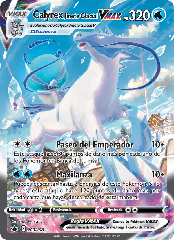 Calyrex Jinete Glacial VMAX · Reinado Escalofriante 203/198