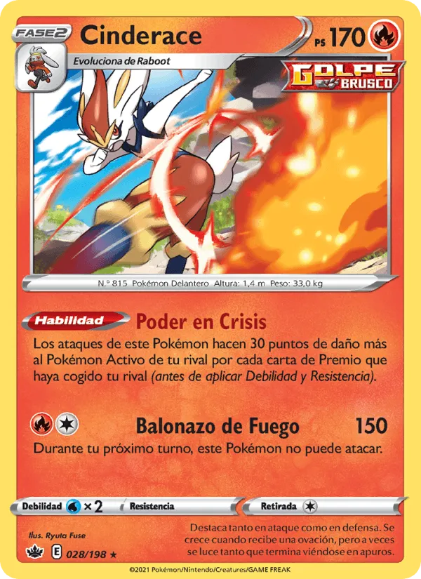 Cinderace · Reinado Escalofriante 28/198