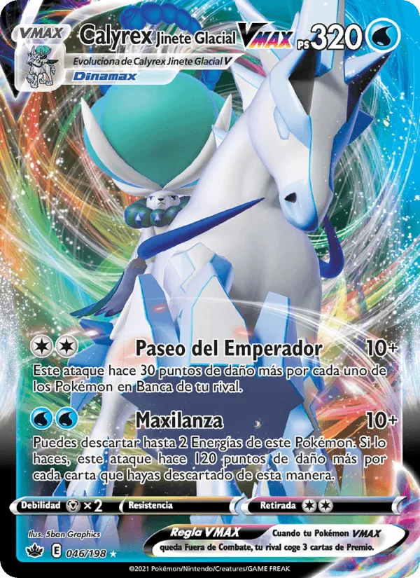 Calyrex Jinete Glacial VMAX · Reinado Escalofriante 46/198