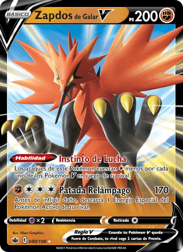 Zapdos de Galar V · Reinado Escalofriante 80/198