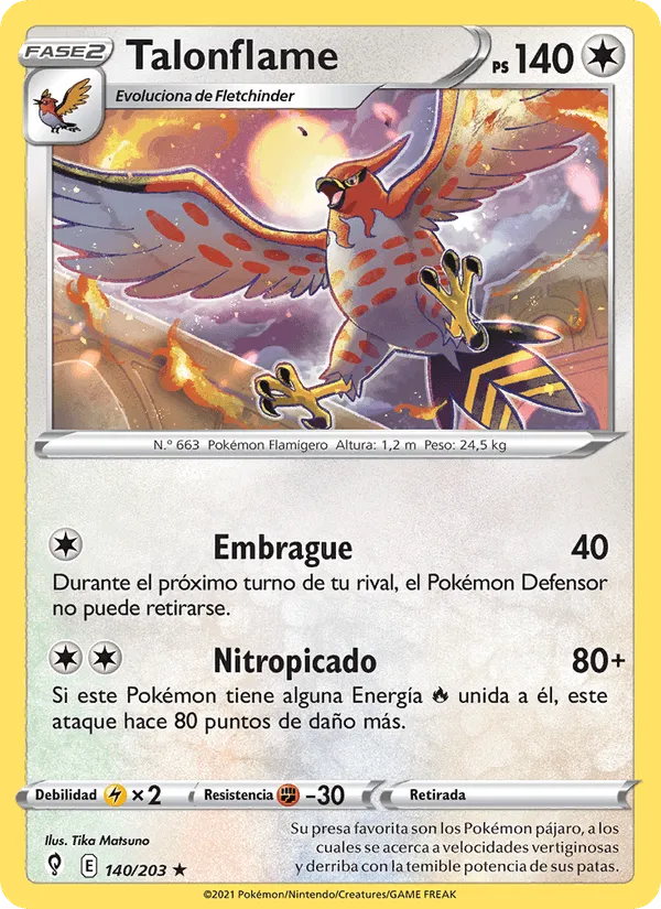 Talonflame · Cielos Evolutivos 140/203