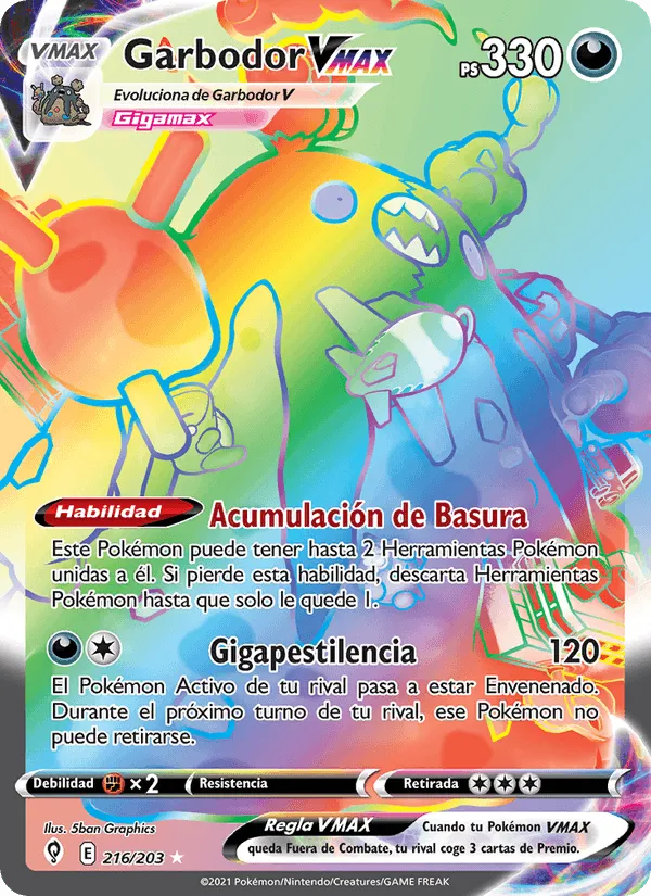 Garbodor VMAX · Cielos Evolutivos 216/203