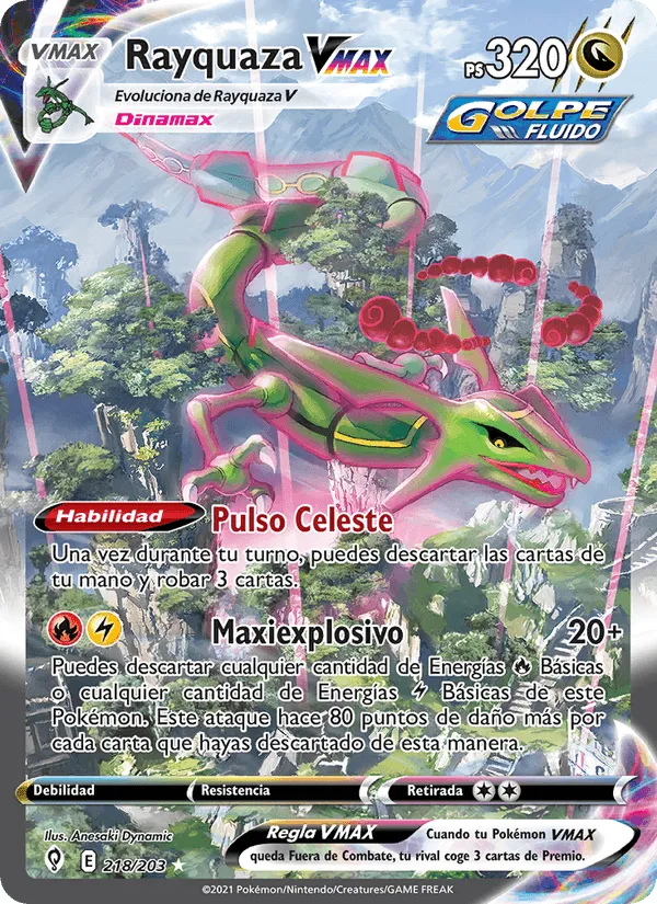 Rayquaza VMAX · Cielos Evolutivos 218/203