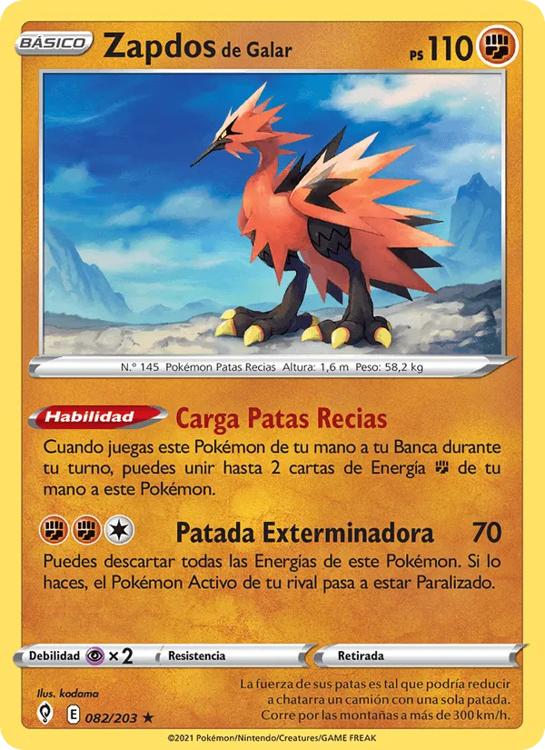 Zapdos de Galar · Cielos Evolutivos 82/203